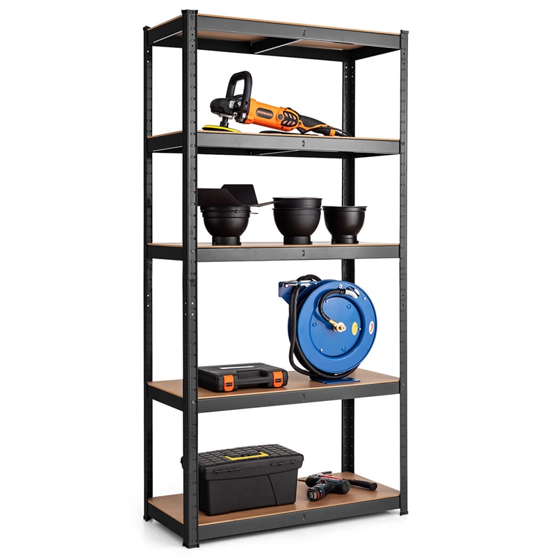 5 Tier Metal Garage Shelving for Storage Heavy Duty Garage Organization Adjustable Tool Utility Rack