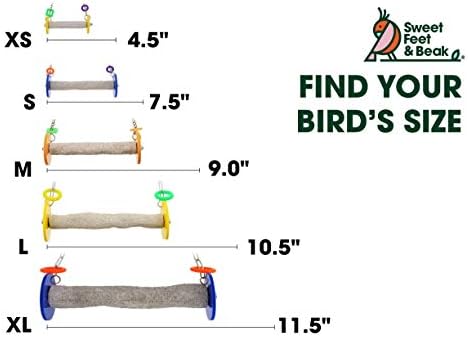 roll bird swing - pumice perch bird toys trims nails and beaks， safe and non-toxic bird cage accessories for small and large birds， swinging toys birds will love， large 10.5 inches