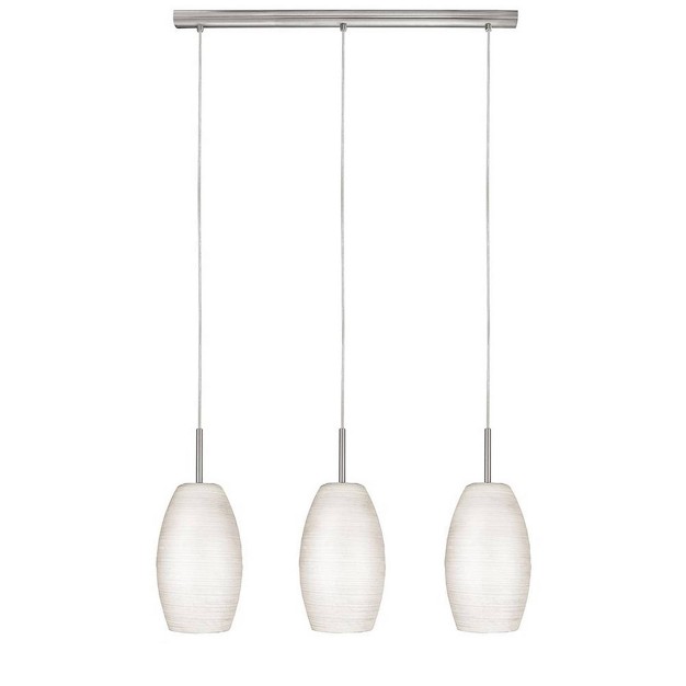 3 light Batista Glass Pendant Matte Nickel white Eglo