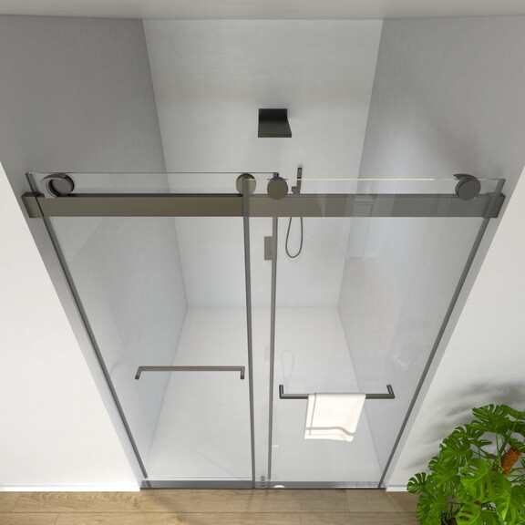 60 in. W x 76 in. H Sliding Frameless Shower Door ...