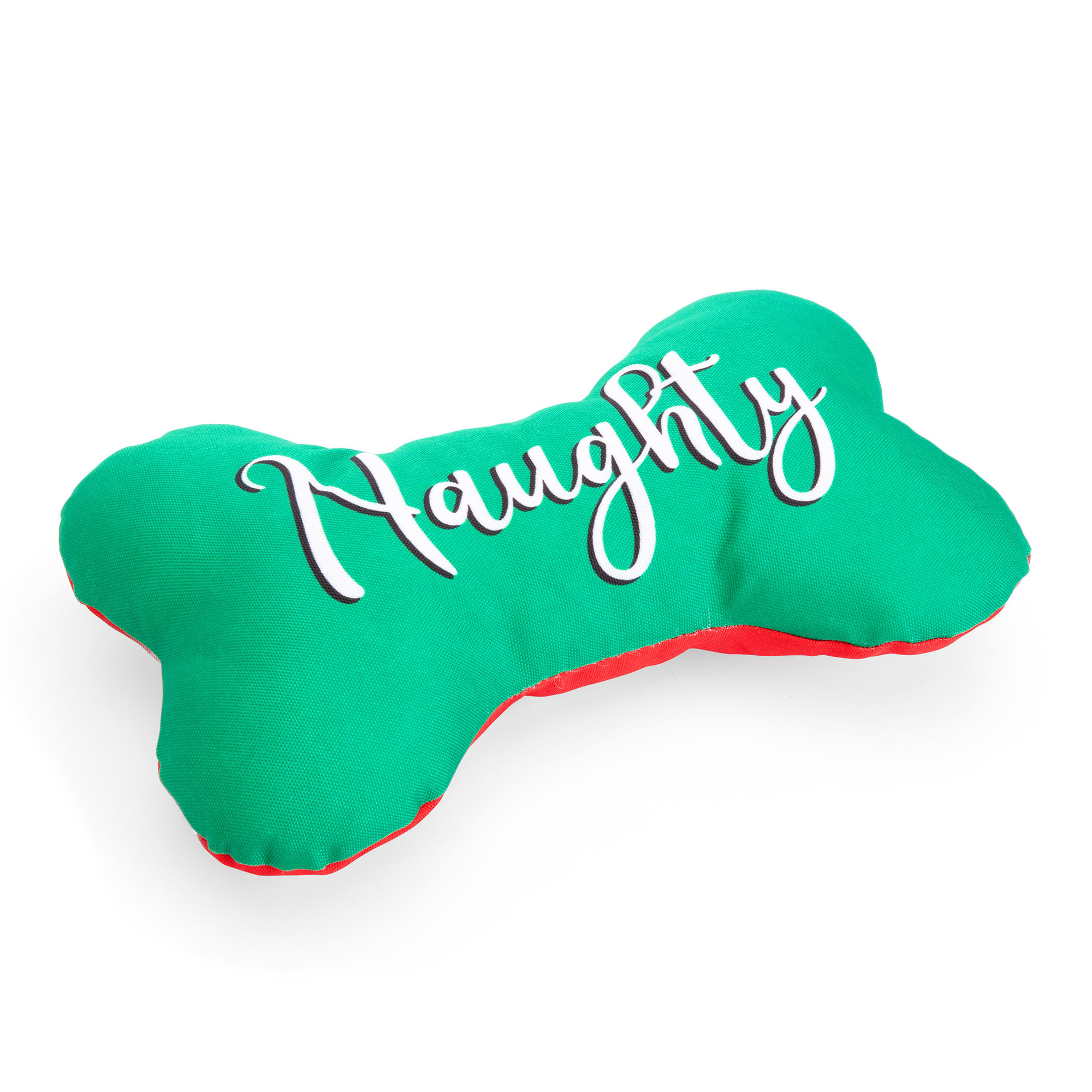 More and Merrier Naughty/Nice Plush Bone Dog Toy， Large