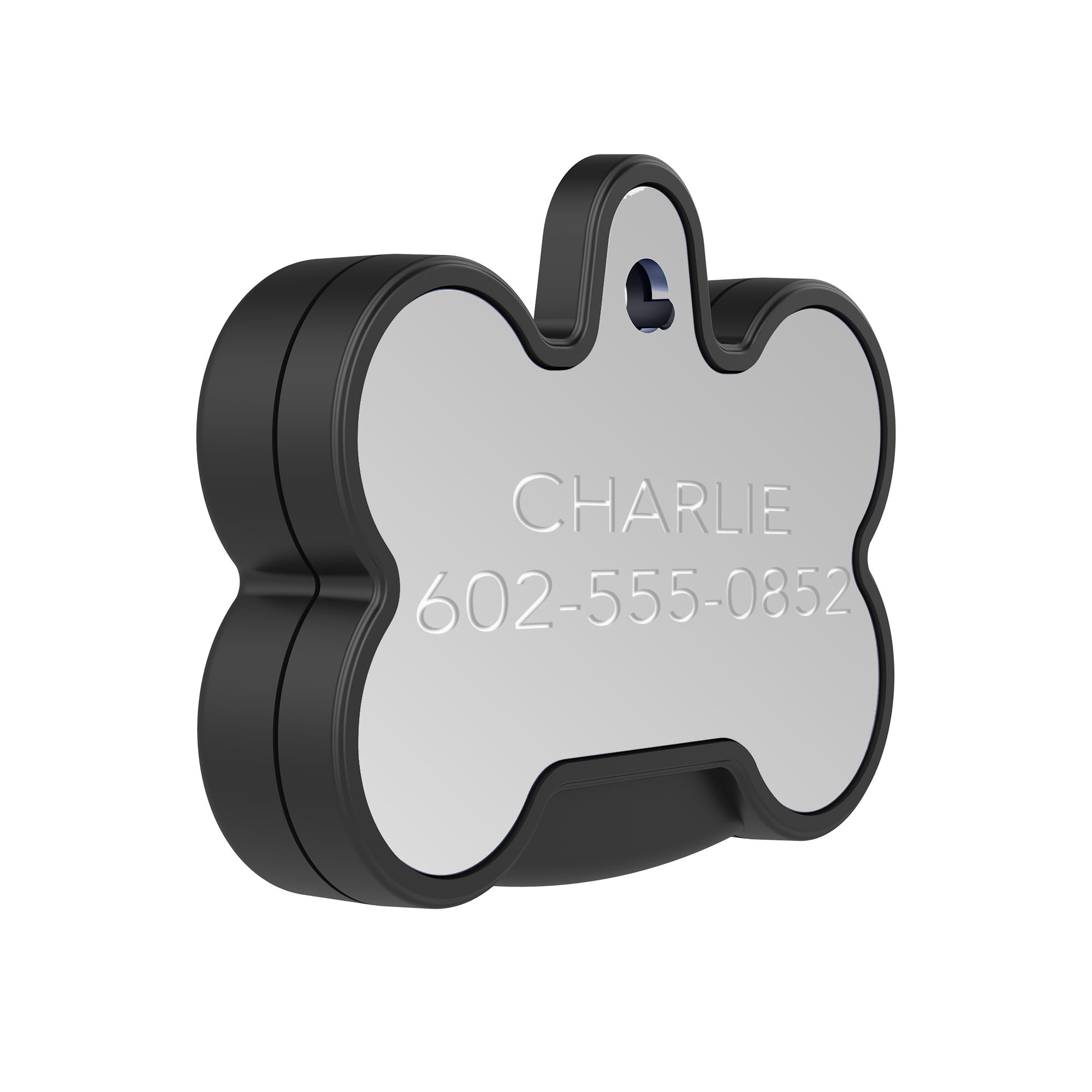 YIP Smart Tag Pet ID Tag and Tracker - Works with  Galaxy phones， Bone， Silver