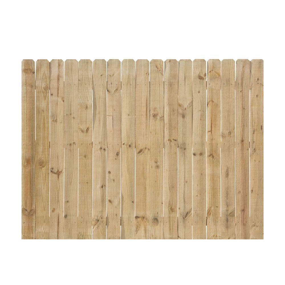 Outdoor Essentials 6 ft. H x 8 ft. W Pressure-Treated Pine Dog-Ear Fence Panel 158083