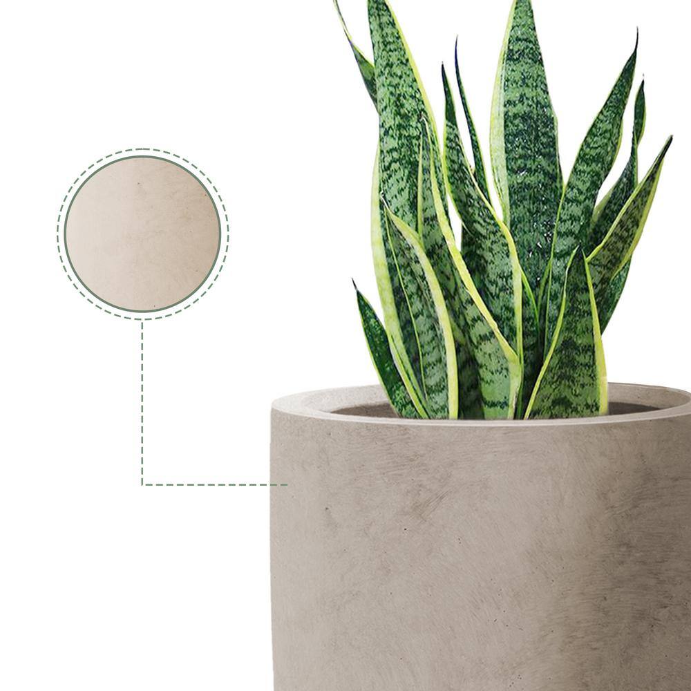 PLANTARA 32 in. and 23.6 in. H Tall Concrete Planter， Large Outdoor Plant Pot， Modern Tapered Flower Pot for Garden PA099S2-8021-2