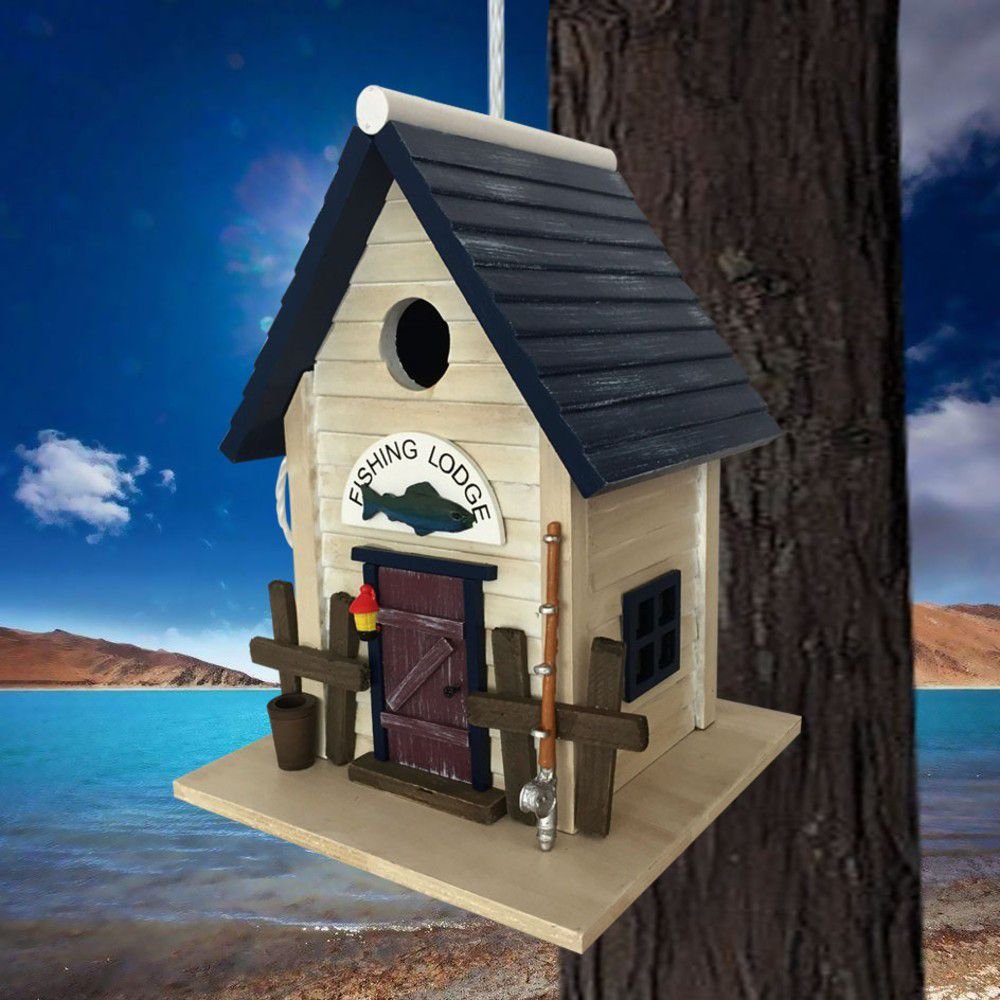 Home Bazaar Fishing Lodge Birdhouse