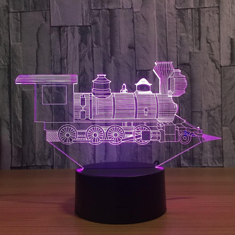 3d Train Lamp Night Light Touch Table Desk Optical Illusion Lamps 7 Color Changing Lights Home Xmas Birthday Gift