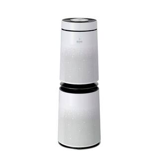 LG Electronics PuriCare 360 True HEPA Air Purifier Tower with Clean Booster and Odor Reduction in White AS560DWR0