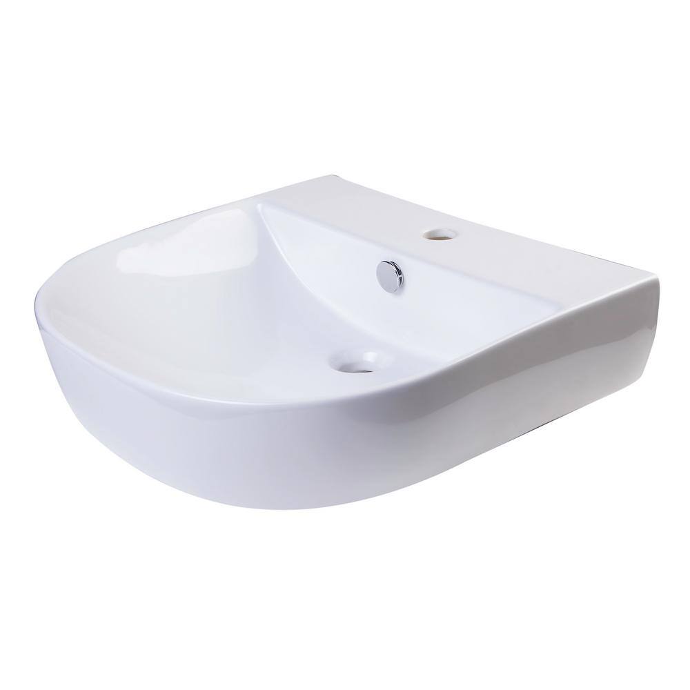 ALFI BRAND 4.25 in. Wall Mount Sink Basin in White AB110