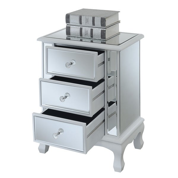 Silver Orchid Talmadge 3-Drawer Mirrored End Table