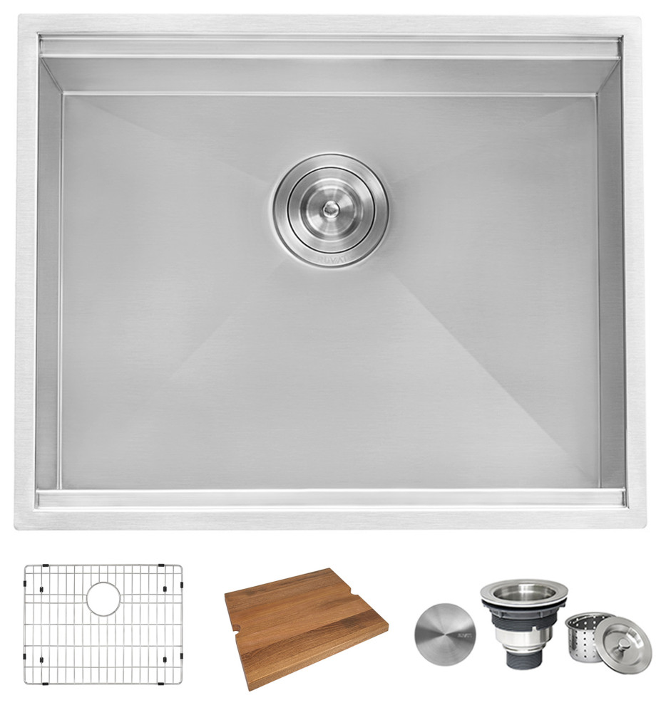 Ruvati RVH8307 21 quotStainless Steel Workstation Single Bowl Bar Prep Sink   Bar Sinks   by Blue Bath  Houzz