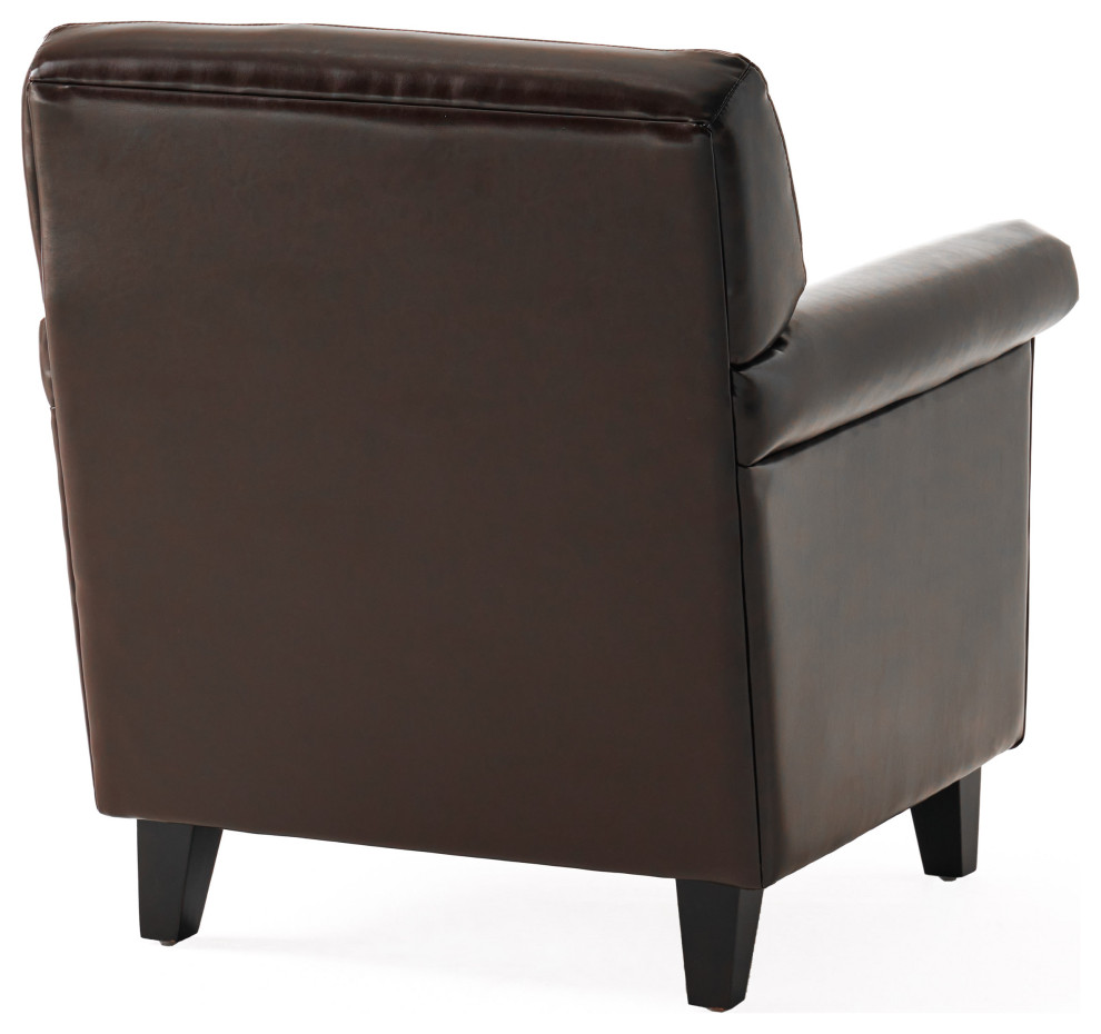 GDF Studio Bristol Leather Club Chair   Transitional   Armchairs And Accent Chairs   by GDFStudio  Houzz