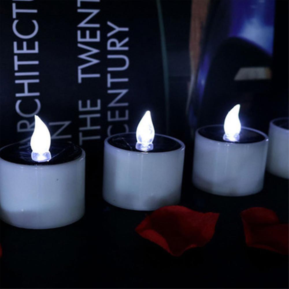 6 Pcs Solar Lantern Tea Lights Candles-rechargeable