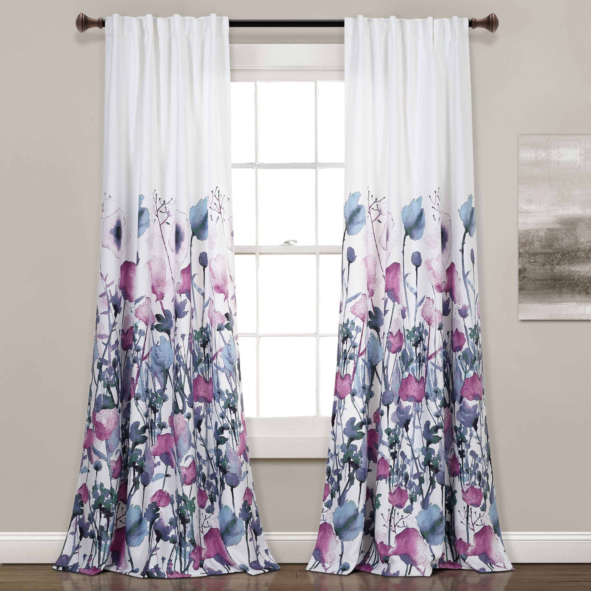 Zuri Flora Room Darkening Window Curtain Panel Set