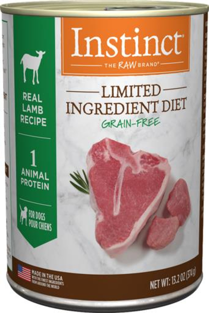 Nature's Variety Instinct Limited Ingredient Diet Grain-Free Real Lamb Recipe Natural Canned Dog Food， 13.2 Oz.