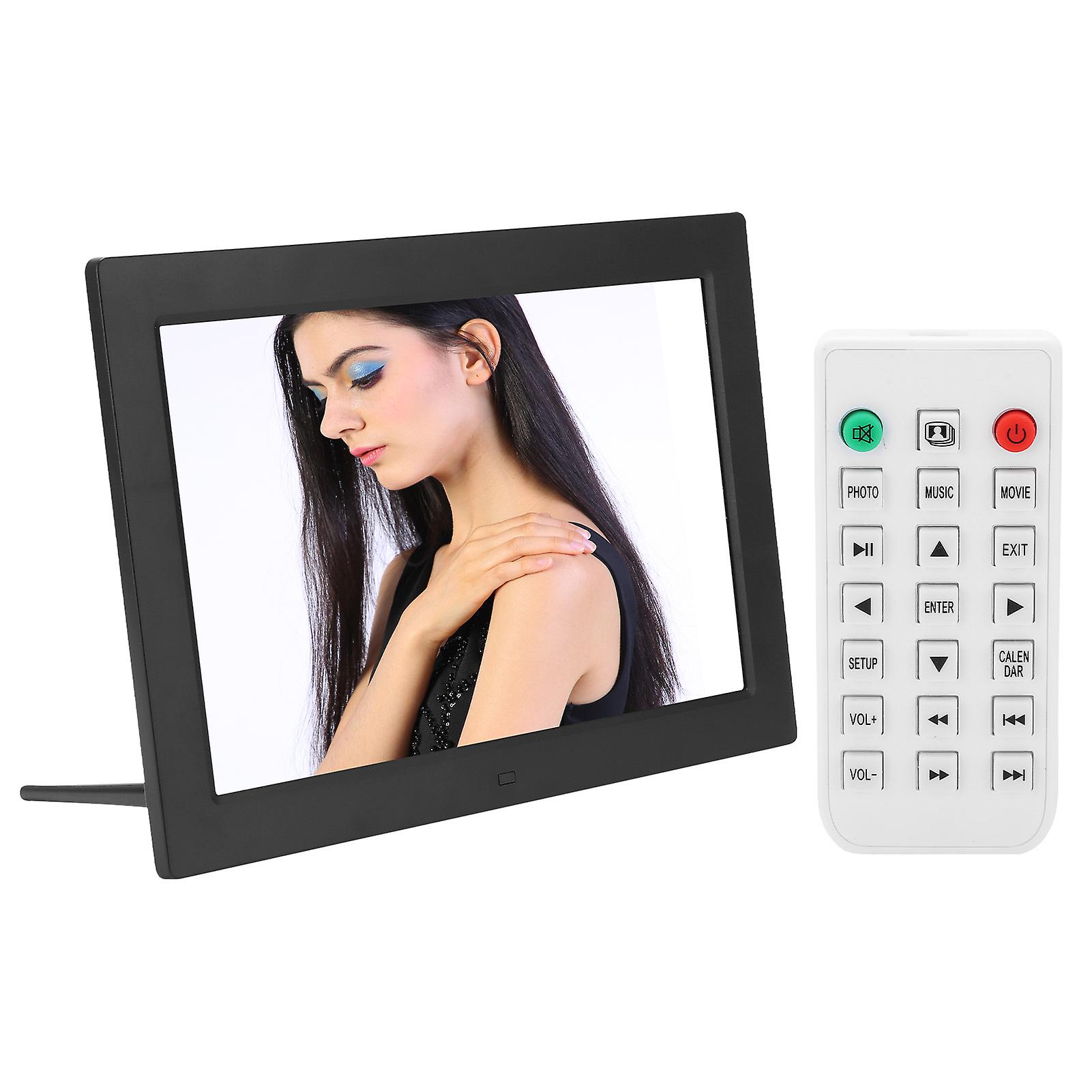 12in Hd Digital Photo Frame 1280x800 Resolution Support Mp3/mp4/image Playback 100v240vuk Plug