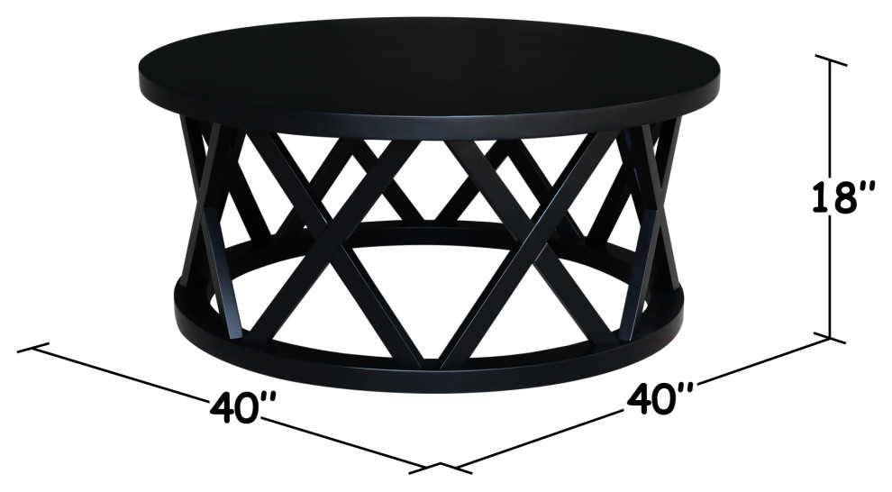 Round Ceylon Coffee Table   Transitional   Coffee Tables   by International Concepts  Houzz