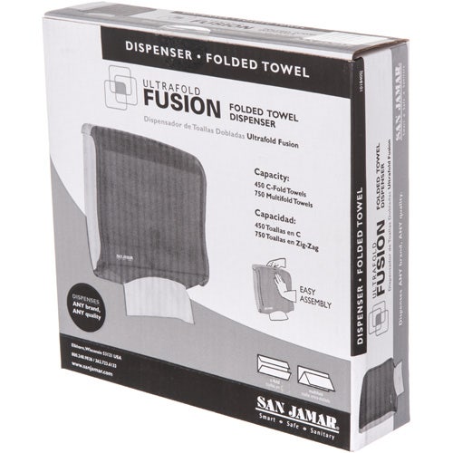 San Jamar T1755TBK Ultrafold Fusion C-Fold / Multi-Fold Towel Dispenser， Black Pearl