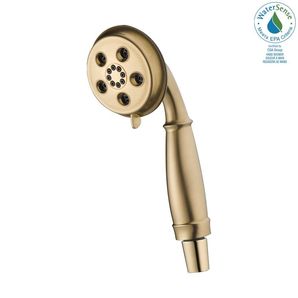 Delta 3-Spray Patterns Wall Mount Handheld Shower Head 1.75 GPM with H2Okinetic in Champagne Bronze 59433-CZ-PK