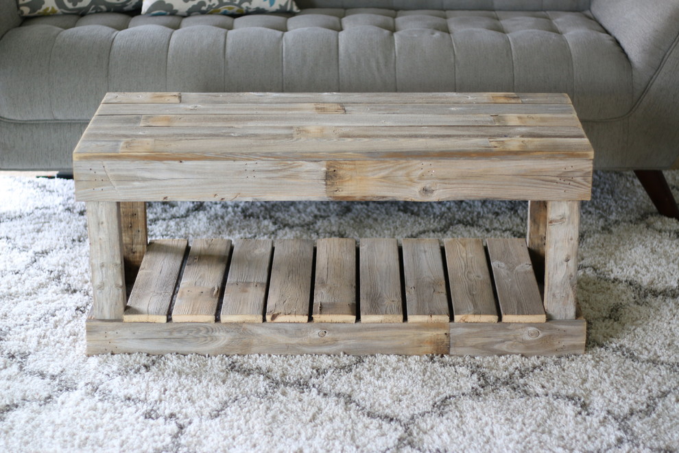 Unfinished Natural Slatted Coffee Table   Farmhouse   Coffee Tables   by Doug and Cristy Designs  Houzz