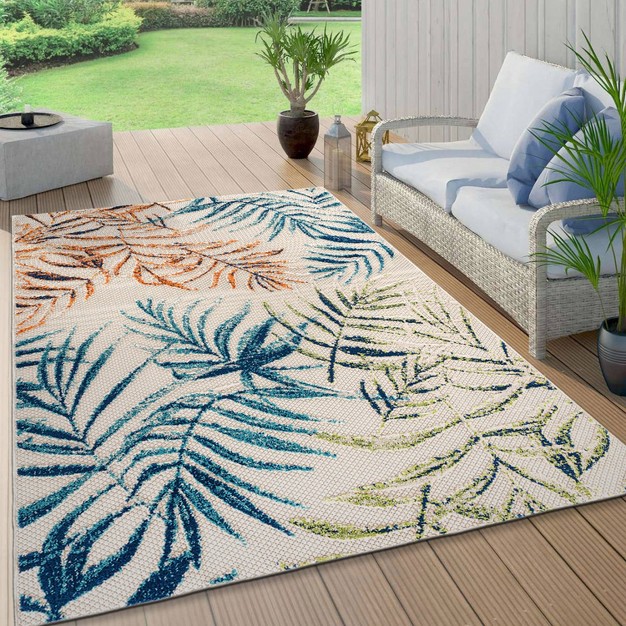 World Rug Gallery Bahama Palm Frond Floral Indoor outdoor Area Rug