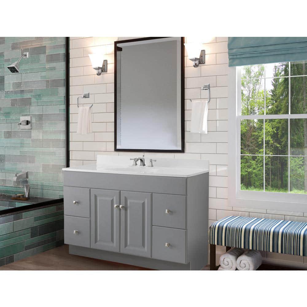 Design House Wyndham 48 in W x 21 in D Ready to Assemble Bath Vanity Cabinet Only in Gray