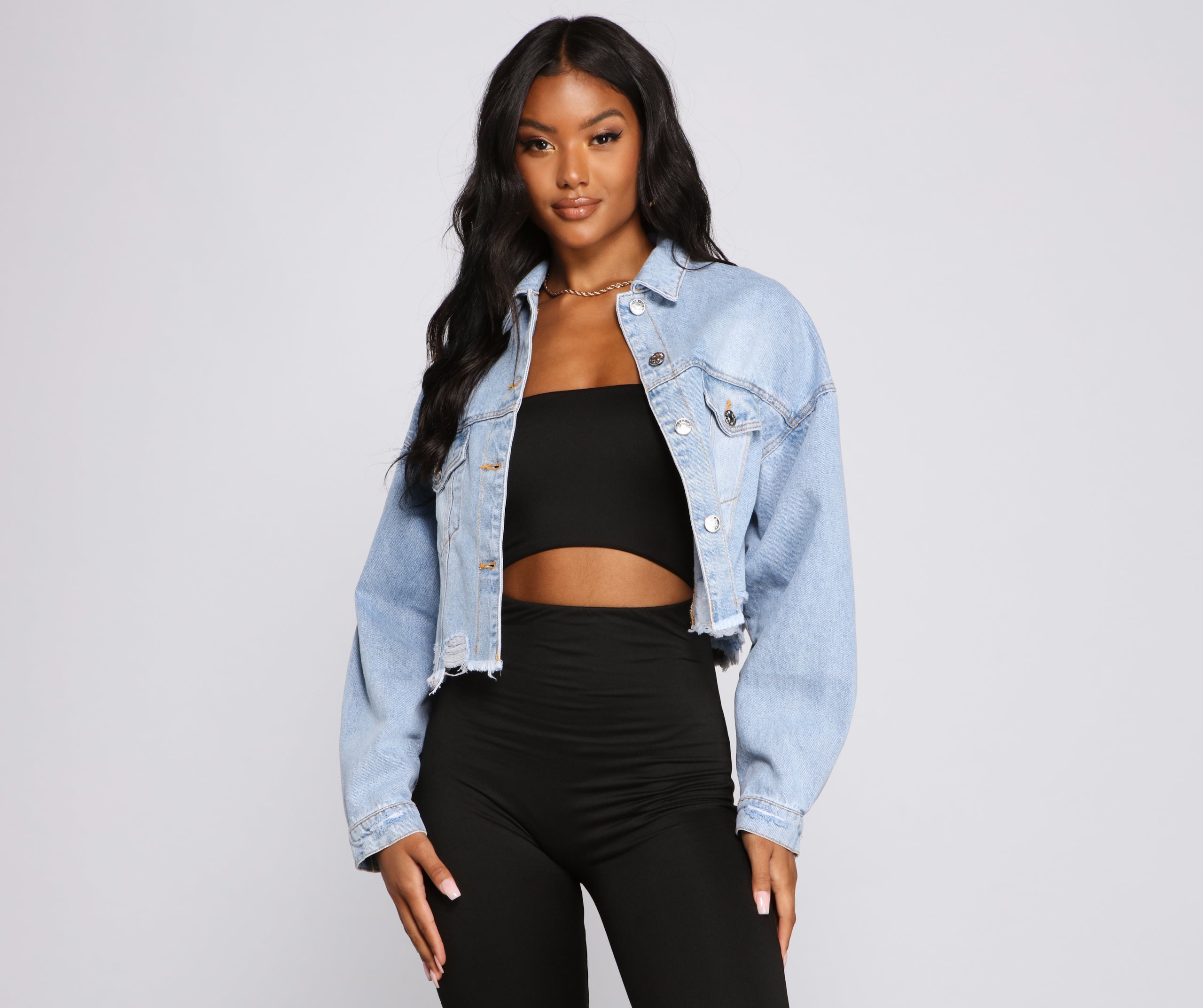 Diva Glam Destructed Denim Jacket