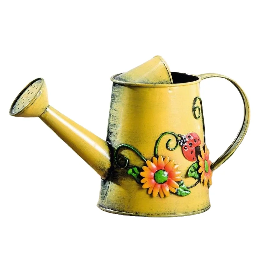 Decorative Sunflower   Ladybug Metal watering can yellow for outdoor and indoor plants flowers watering can Home Garden 2023