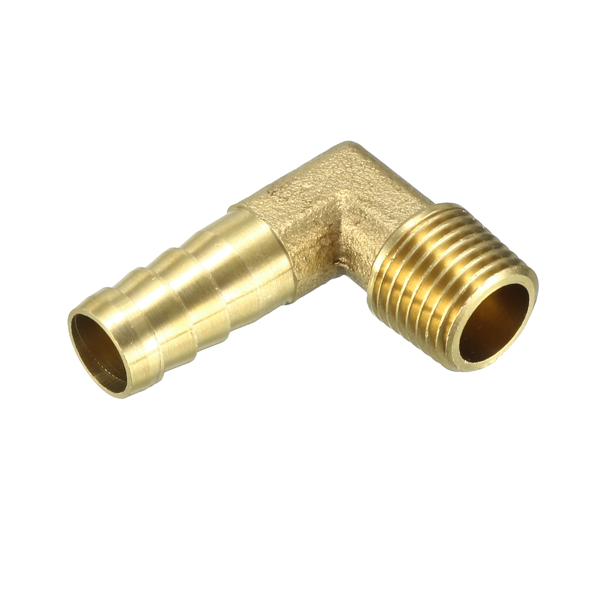 Brass Barb Hose Fitting 90 Degree 10mm Barbed x 1/4 PT Male Pipe Connector