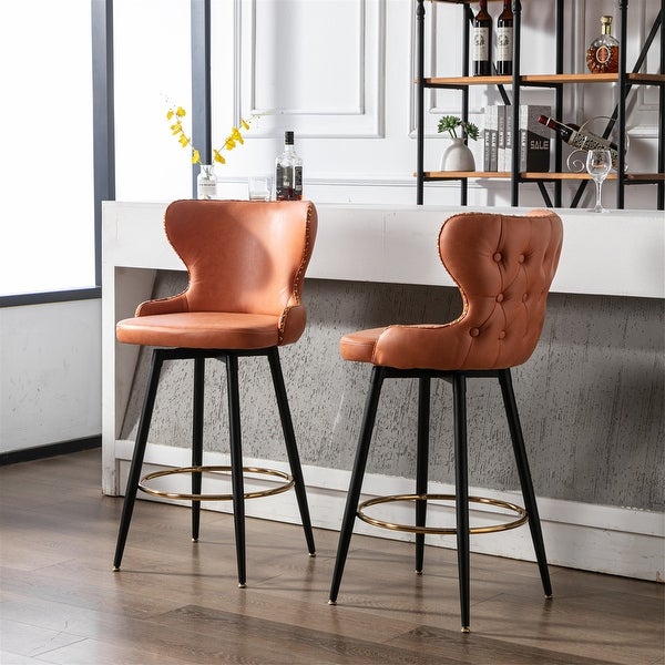 Modern 180°Swivel Bar Stool Chair for Kitchen Set of 2