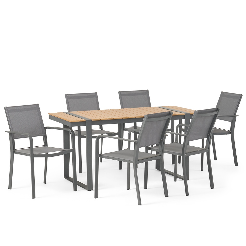 Colfax Outdoor Aluminum Outdoor 7 Piece Dining Set by Christopher Knight Home