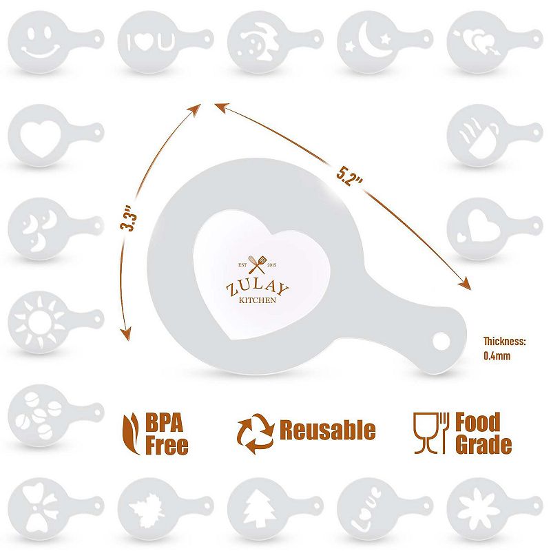 Plastic Stencils for Latte Art 16 Pack