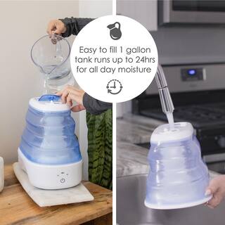 Crane 1 Gal. Cool Mist Collapsible Humidifier BlueWhite Top Fill for Medium Rooms Up to 500 sq. ft. EE-5958