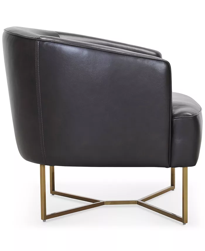 Furniture CLOSEOUT! Trentley Leather Accent Scoop Chair