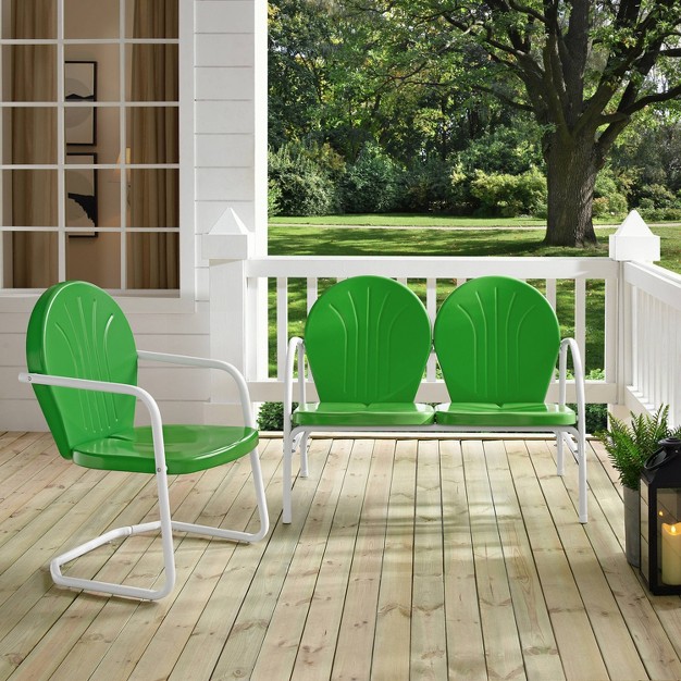 Griffith 2pc Outdoor Seating Set Kelly Green Crosley