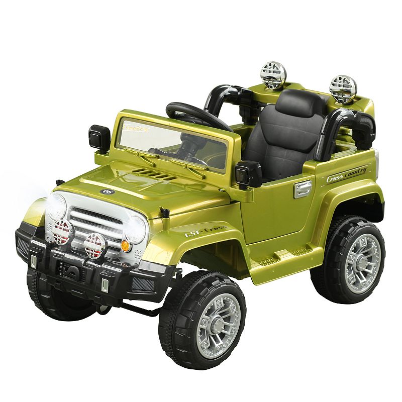 Aosom Kids Ride on Car Off Road Truck with MP3 Connection Working Horn Steering Wheel and Remote Control 12V Motor White