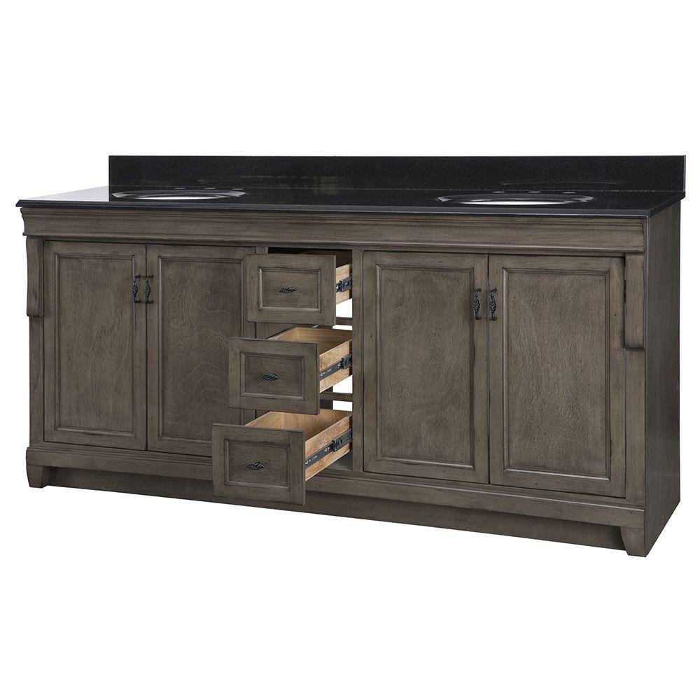 Home Decorators Collection Naples 60 in. W Bath Vanity Cabinet Only in Distressed Gray for Double Bowl NADGA6021D