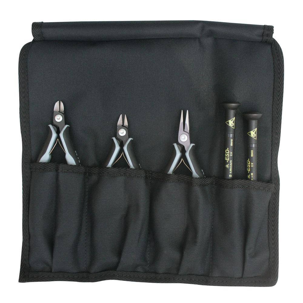 KNIPEX 5-Piece ESD Precision Electronic Tool Set with Electrostatic Discharge Protection 9K 00 80 11 US