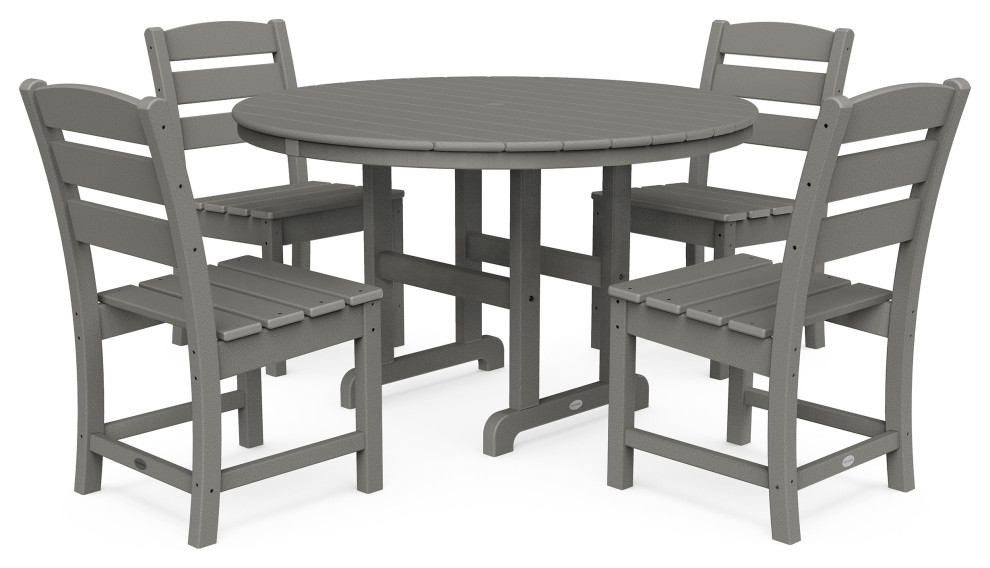 POLYWOOD Lakeside 5 Piece Round Side Chair Dining Set   Transitional   Outdoor Dining Sets   by POLYWOOD  Houzz