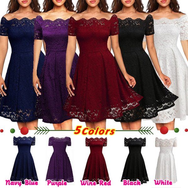 New Fashion Women Strapless Short Sleeve Floral Lace Dress Plus Size