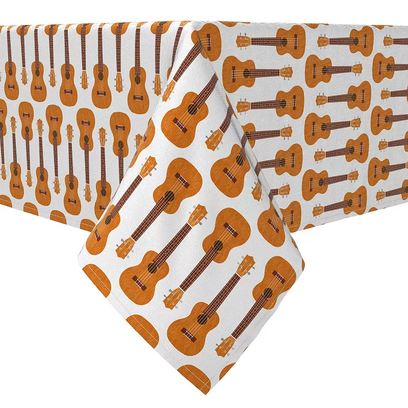 Square Tablecloth， 100% Cotton， 60x60， Ukulele Illustration