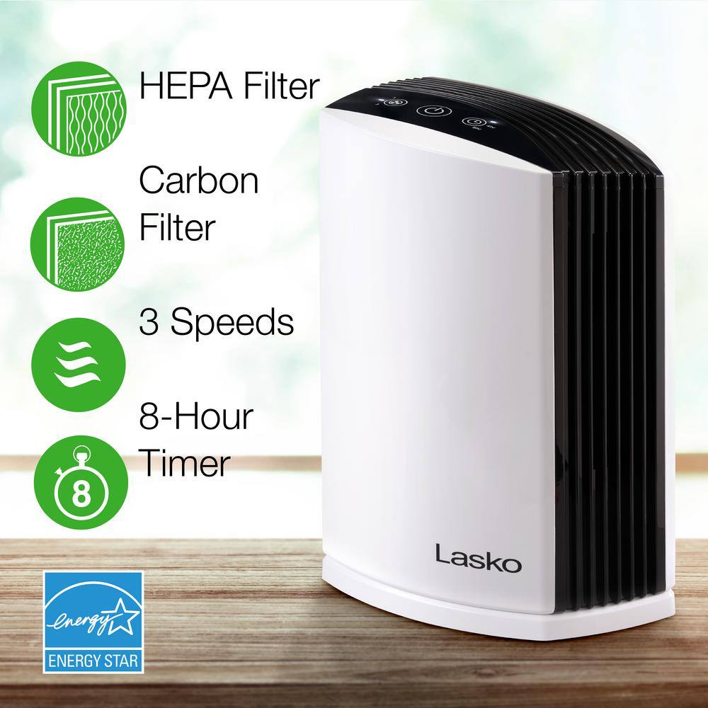 Lasko HEPA Filter Desktop Air Purifier with TotalProtect Filtration LP200