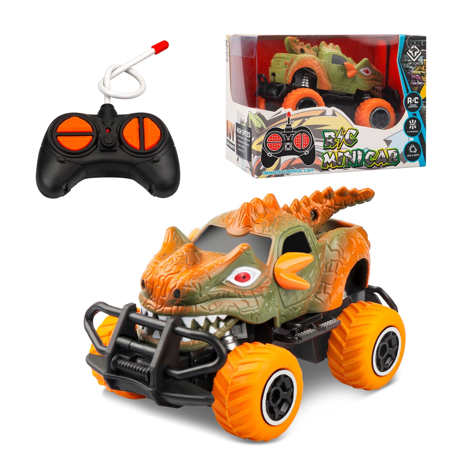 Toys for 5 6 7 Years Old Boys，Birthday Gift for Boys 5，Dinosaurs Car Toy Remote Control Car for Boys Age 5 6 7 8， 2.4GHz Monster Truck RC Drift Car for 5-8 Year Old Boys，Toy for 5-8 Years Old Boys