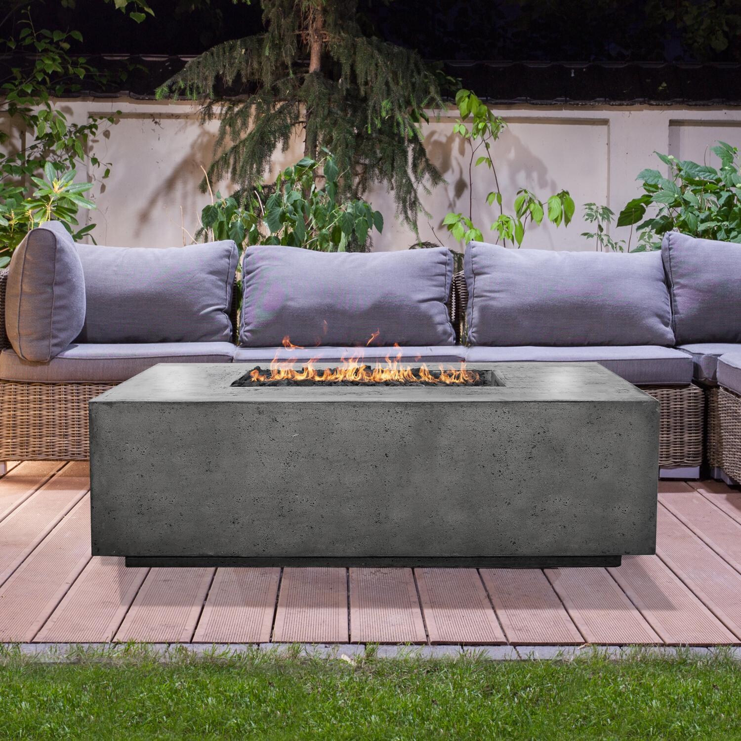 Lakeview Cedarlake 68 68-Inch Rectangular Propane Gas Fire Pit Table