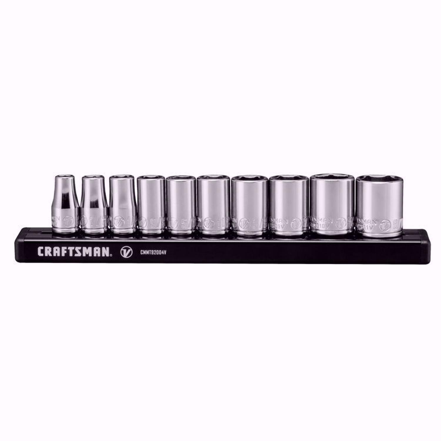 Craftsman V-Series 1/4 in. drive SAE 6 Point Socket Set 10 pc