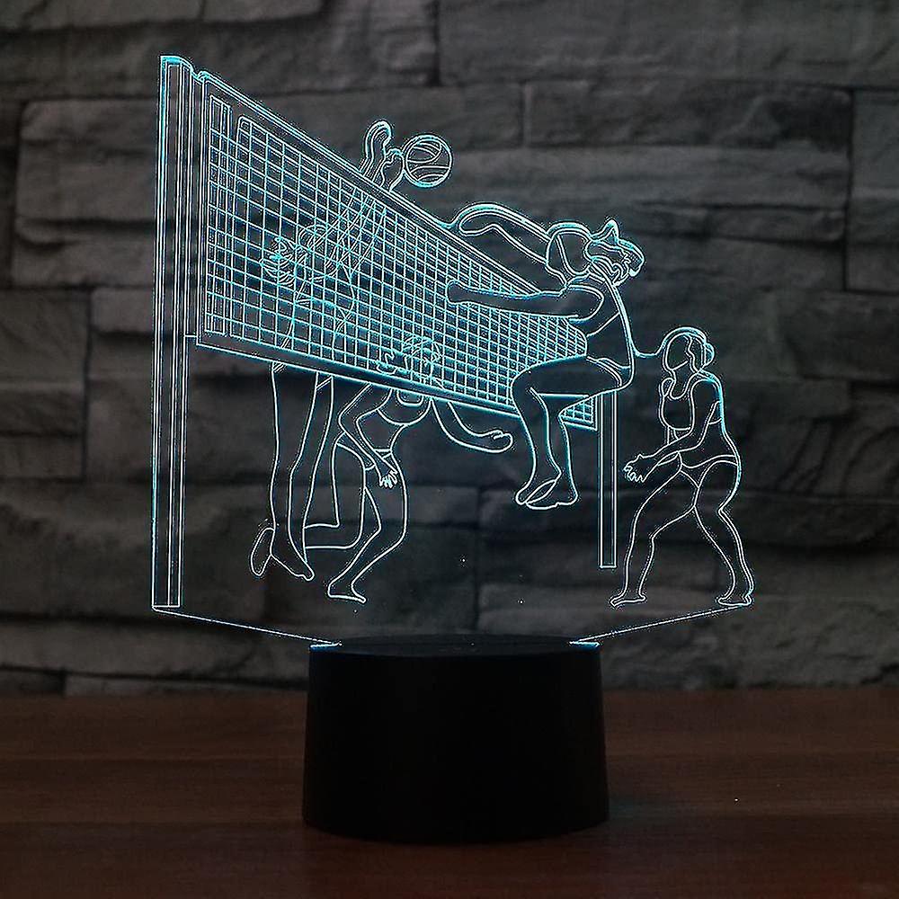 3d Play Volleyball Modelling Night Light 7 Color Change Led Table Desk Lamp Acrylic Flat Abs Base Us