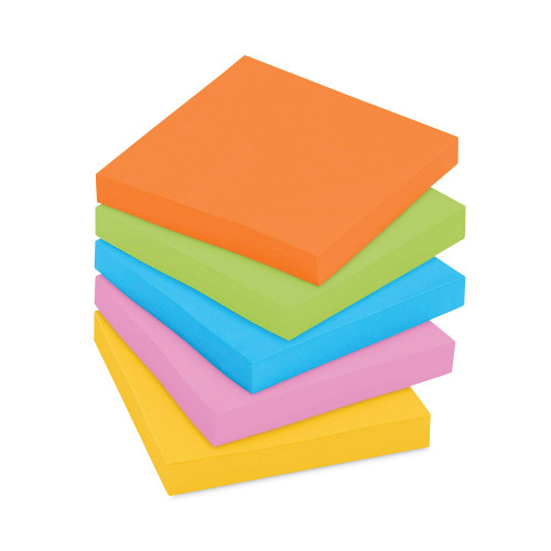 Post-it Pads in Rio de Janeiro Colors， 3 x 3， 70-Sheet Pads， 24/Pack (65424SSAUCP)