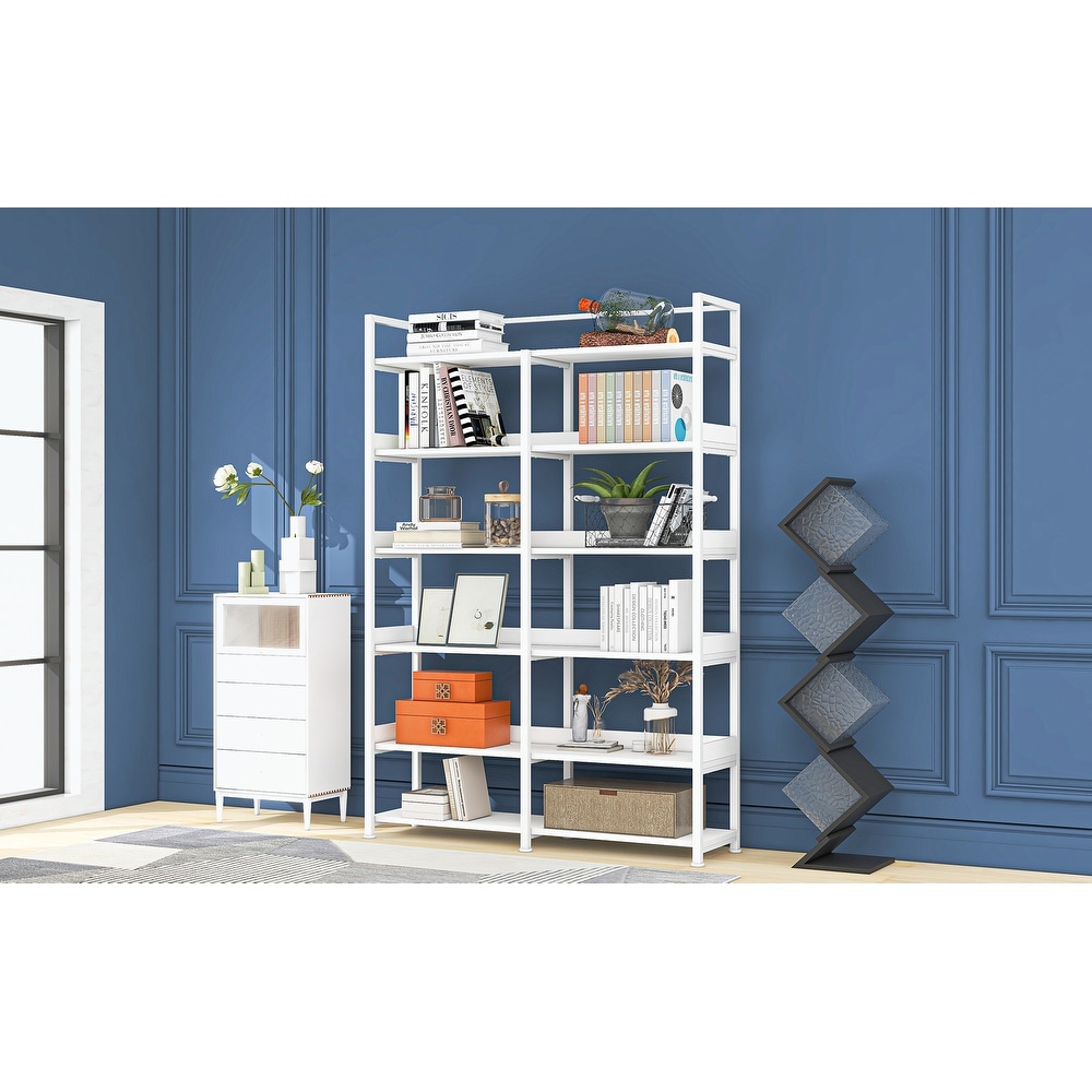 Bookshelf with MDF Boards Stainless Steel Frame