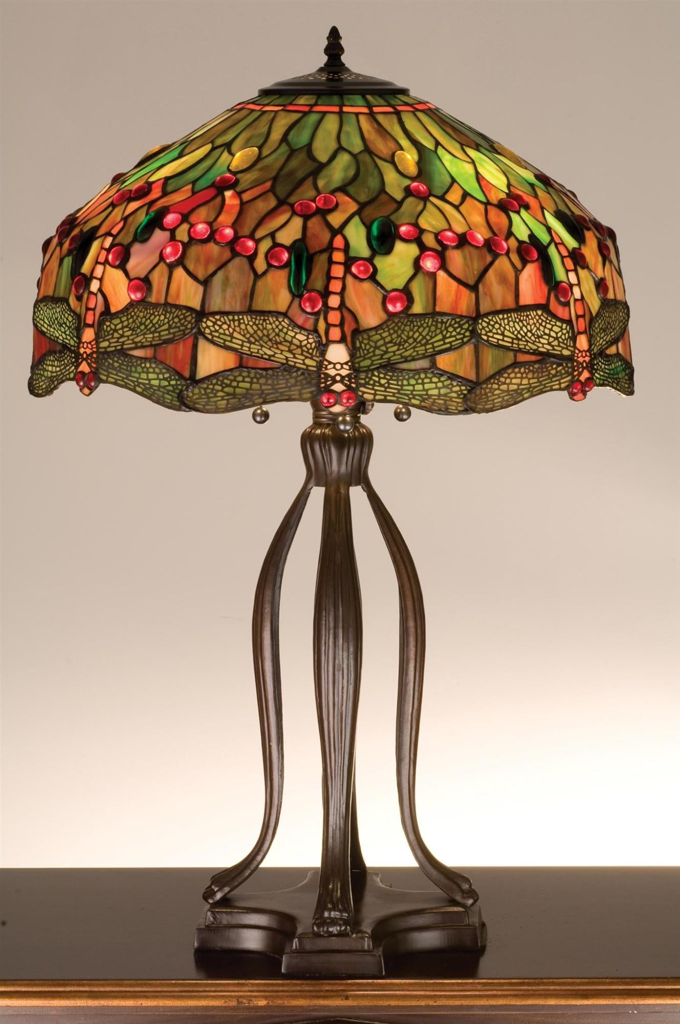 Meyda Tiffany 31109 Vintage Stained Glass / Tiffany Table Lamp From The Hanginghead