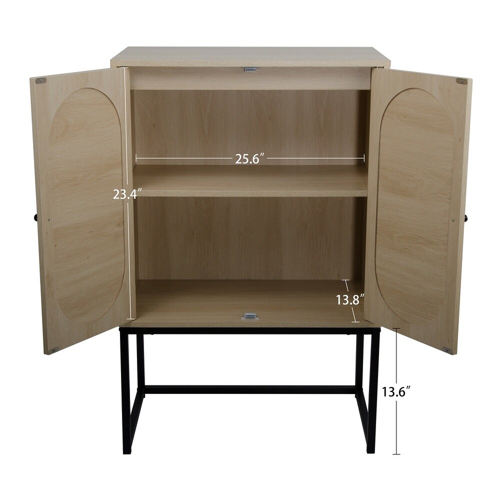 Free Standing Cabinet with 2 Doors Built in Adjustable Shelf