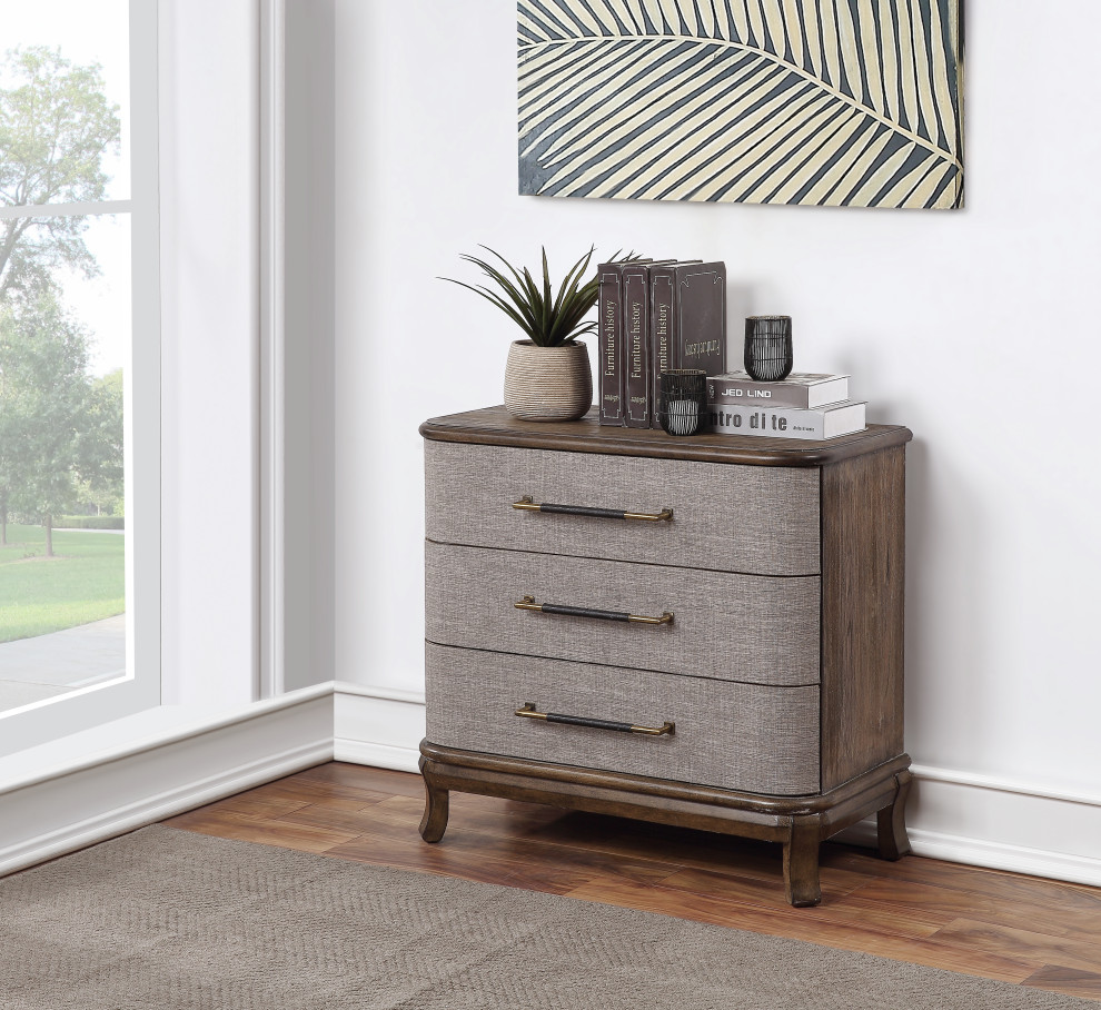 Bradenton Brown 3 Drawer Chest   Transitional   Accent Chests And Cabinets   by Homesquare  Houzz